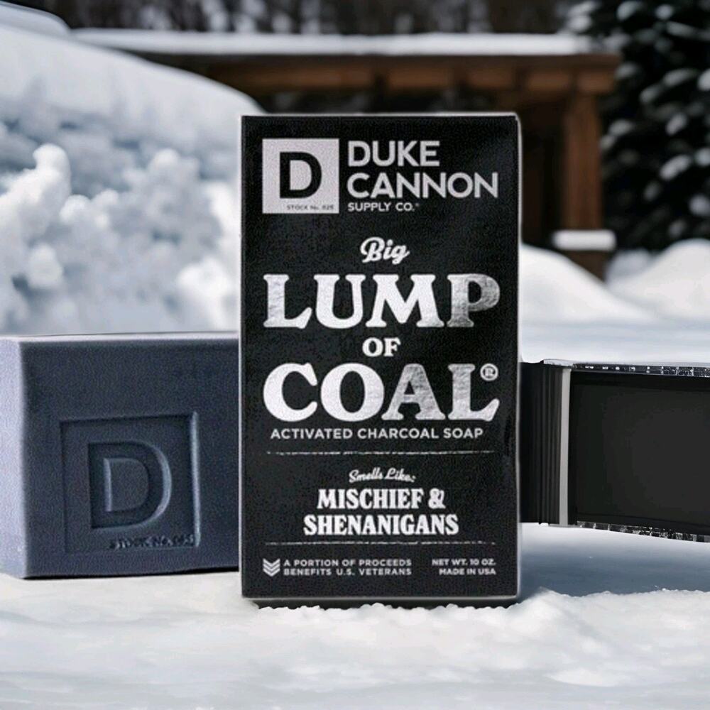 Duke Cannon Big Ass Lump Of Coal Big Brick of Soap Naughty Santa
